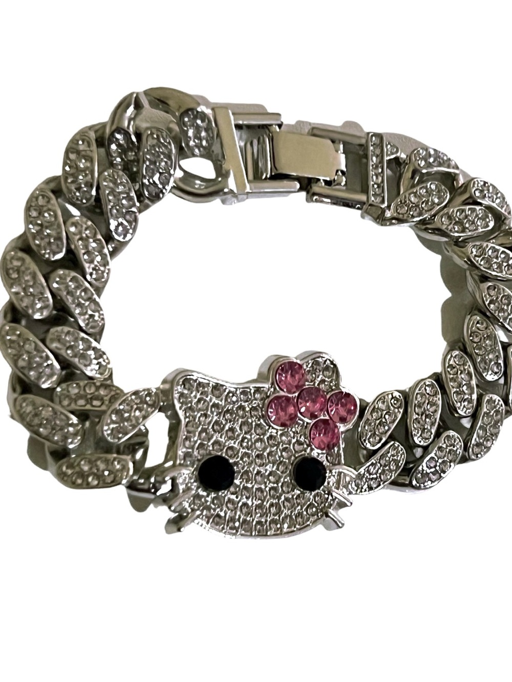 ⭐️Hello Kitty Iced Charm Bracelet • Silver • New • Cute Boutique Style⭐️